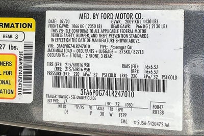 2020 Ford Fusion S